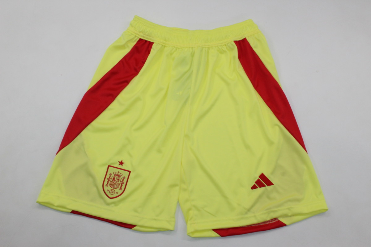 AAA Quality Spain 2024 Euro Away Yellow Soccer Shorts